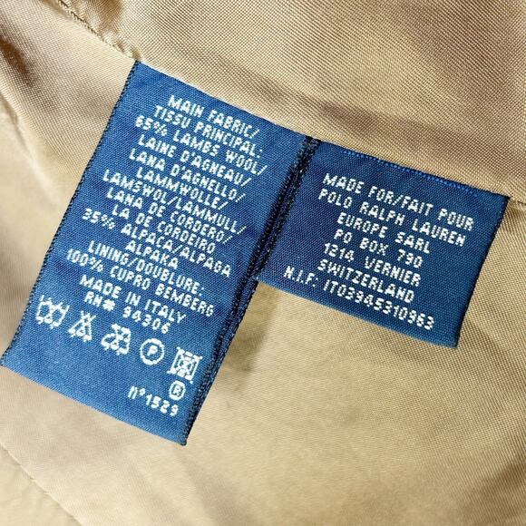 Ralph Lauren Italian Lambswool Alpaca Plaid Tweed Blazer Womens 12 - Picture 10 of 13